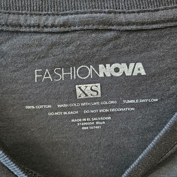 Fashion Nova Hustle Colorful Tie Dye Short Sleeve Black Tee Size XS - Picture 4 of 6